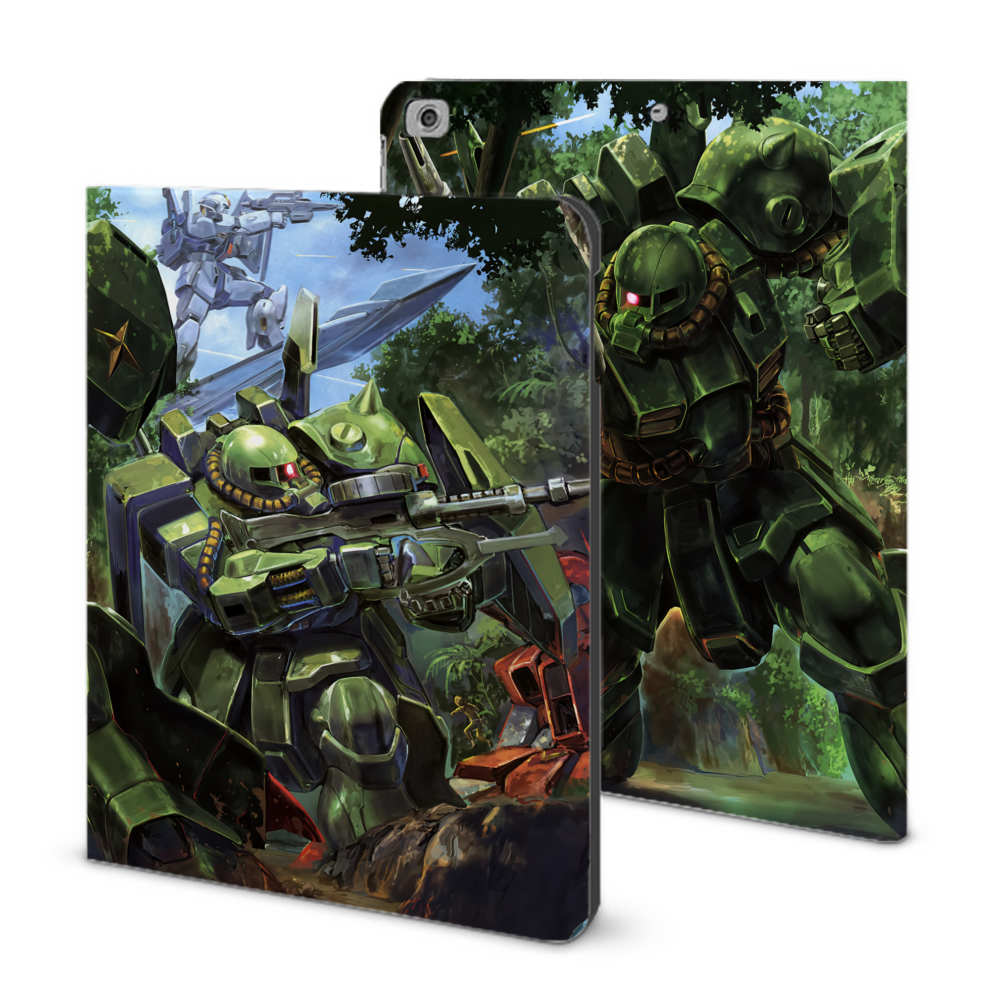 （画像用） 機動戦士ガンダム Mobile Suit Gundam IPad ケース ブック型 PUレザー TPU 耐衝撃 軽量 薄型 ペン収納なし 全面保護 IPad 各モデル対応